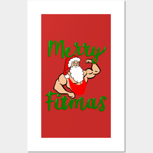 Swole Santa Merry Fitmas Posters and Art